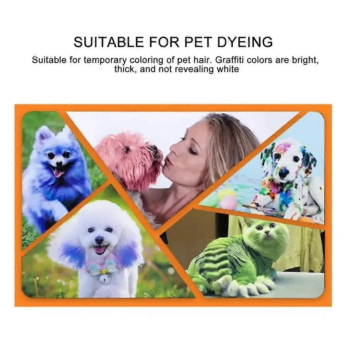 アイドル [MINYYUNY] Point Lettering PET Color Dog Paint 12 Colors Washable Pet Safe Hair Dye Pet Fur Paint