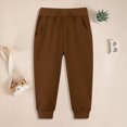 thumbnail image 2 of Ccpelsie Boys Pants Winter Thicken Warm Sherpa Lined Fleece Sweatpants Drawstring Elastic Waist Jogger Trousers(Brown,5-6 Years), 2 of 5