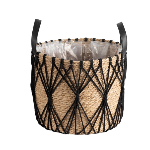 Cesta de macetero tejida, cesta de almacenamiento, para decoración del hogar, cesta de playa, macetero, maceta para almacenamiento de flores y plantas