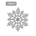 thumbnail image 1 of 24 Uds. Adornos navideños de copos de nieve de plástico con purpurina para decoración navideña, decoración de ventanas, 1 of 2