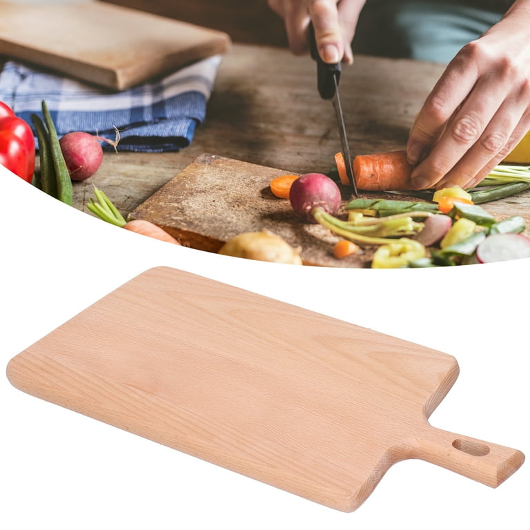 Kitchen Chopping Board With Handle Wood Food Plate Pizza Bread Fruit  Hangable Cutting Board Durable Non-Slip Home Accessories 1P