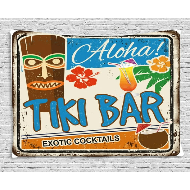 Tiki Bar Decor Tapestry Rusty Vintage Sign Aloha Exotic Cocktails Coconut Drink Antique Nostalgic Wall Hanging For Bedroom Living Room Dorm Decor 80w X 60l Inches Multicolor By Ambesonne Walmart Com,Cheesy Hashbrown Casserole Pioneer Woman