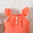 thumbnail image 5 of PatPat Baby Girl Clothes 3pcs Solid Ribbed Romper and Floral Pants Headband Set, 12-18 Months, 5 of 5