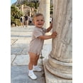thumbnail image 4 of Cenuakty Baby 0-18M Boys Summer Shirt Jumpsuit Stripe Print Short Sleeve Lapel Button Down Romper with Pocket, 4 of 9