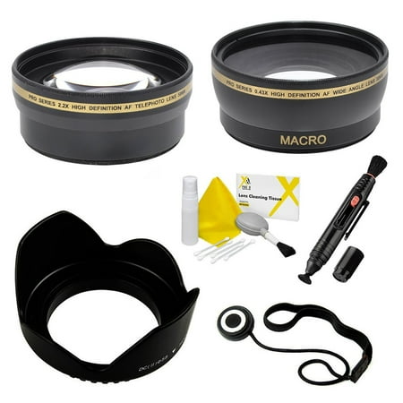 Sony Cybershot Camera Lens 58mm Essential Lens Kit for Select Sony Cybershot Digital Cameras. Includes 2.2x Telephoto Lens, 0.43x HD Wide Angle Lens w/Macro, Flower Tulip Lens Hood. Also Includes: UltraPro Accessory Set ()