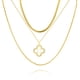 thumbnail image 1 of JeenMata Juego de Collar con 3 Colgantes Florales en Capas Chapados en Oro Amarillo, 1 of 5