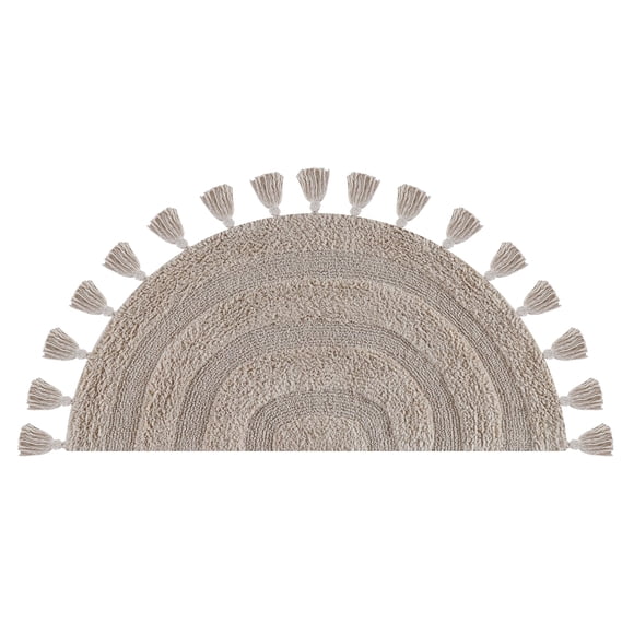 Alfombra de baño Savi Home de algodón en media luna 56 x 91 cm beige