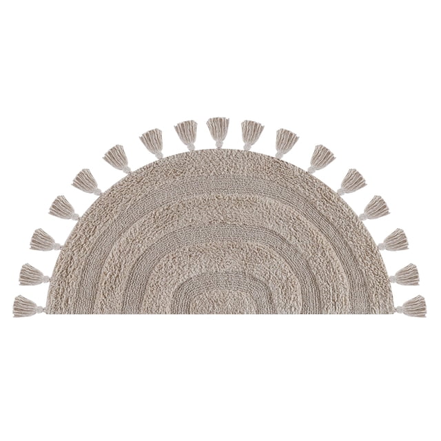 Alfombra de baño Savi Home de algodón en media luna 56 x 91 cm beige