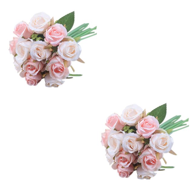 Rosas artificiales Yuarrent 12 piezas flores falsas decoración interior y exterior