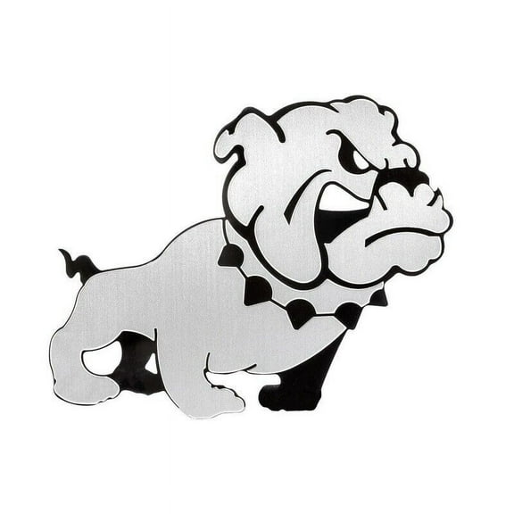 Emblem Badge Decal Sticker 3D Bull Dog Dual Layer Stainless Steel 5-5/8" x 4"