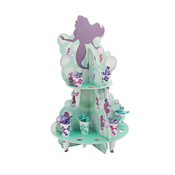 Mermaid Sparkle Treat Stand W/Cones - Party Supplies - 25 Pieces