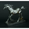 thumbnail image 2 of Zeckos Steam Stallion Metallic Silver Running Steampunk Horse Statue, 2 of 3