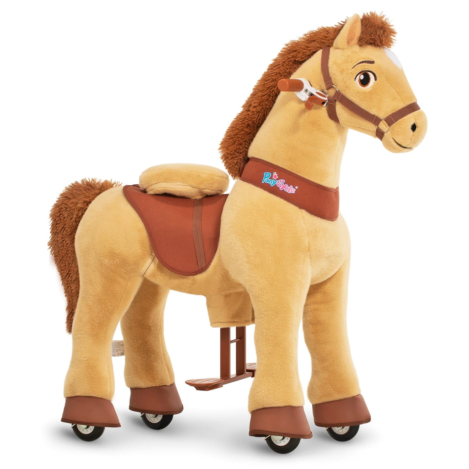 PonyCycle Authentic Ride on Horse Toys Riding Horse with Brake 35.4 Height Size 4 for Age 4 8 Boys and Girls Gifts Giddy up Ride on Power Pony Walking Animal Toys Light Brown