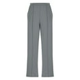 thumbnail image 3 of Guluxicc Womens Athletic Pants Casual Loose Elastic Waist Pants Outdoor Work Wide Leg Trousers, Gray, S, 3 of 8