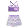 thumbnail image 4 of inhzoy Sequins Dance Outfits for Girls 2-Pieces Jazz Latin Performance Dress Lyrical Ballet Dance Light Purple 6, 4 of 5
