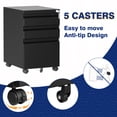 thumbnail image 6 of AUHUP 3 Drawer Mobile File Cabinet with Lock, Metal Filing Cabinet with Wheels for Legal/Letter/A4 File, Under Desk File Cabinets for Home Office,Black,Fully Assembled, 6 of 10