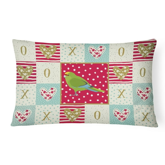 Carolines Treasures CK5524PW1216 New Zealand Parakeet Love Canvas Fabric Decorative Pillow, Red, 12H x16W, multicolor