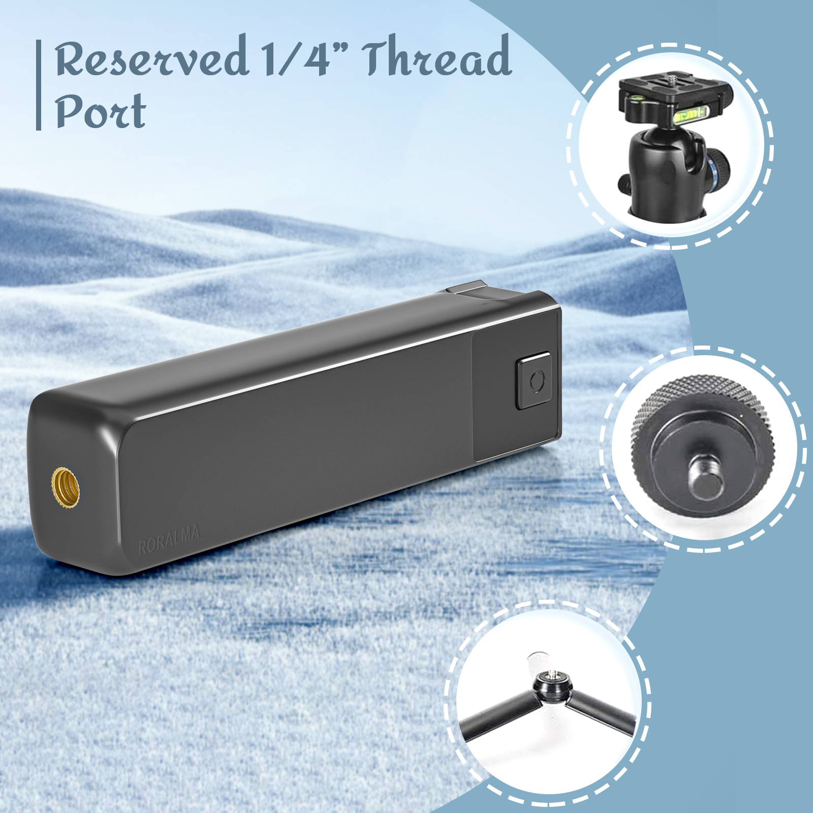 Power Grip Con Batteria 5000mAh Per DJI Osmo Pocket 3 – Ricarica Rapida 22.5W, Doppia USB-C, Supporto Treppiede 1/4"