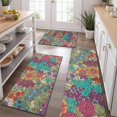 thumbnail image 2 of Pioneer Flower Floral Print Pattern Kitchen Rugs Sets Of 3,Kitchen Runner Rugs Non Skid Washable,Decorative Kitchen Floor Mats for Kitchen,Sink,Laundry,17"x30"+ 17"x47" + 17"x59", 2 of 6