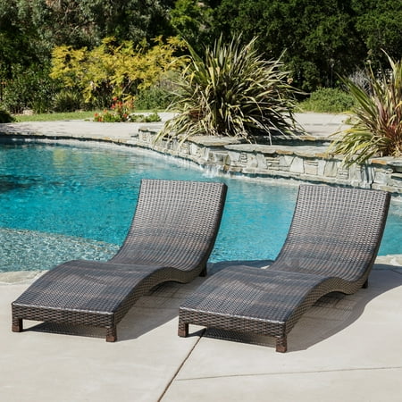 ellington outdoor brown wicker chaise lounge chairs set of 2