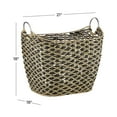 thumbnail image 4 of DecMode 21" x 18" Brown Seagrass Handmade Storage Basket with Metal Handles, 1-Piece, 4 of 13