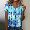 thumbnail image 2 of Dressy Blouses for Women Short Sleeve Soft V Neck Tee Casual Summer Tops Fashion Printed Tshirts Ladies Tops and Blouses, 2 of 5