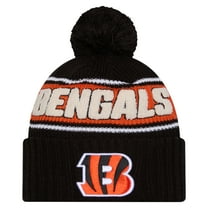 Men's New Era Black Cincinnati Bengals 2024 Sideline Cuffed Knit Hat with Pom