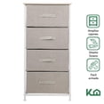 thumbnail image 2 of Comoda Cajonera de 4 Cajones Mueble Organizador Tela Madera beige M, 2 of 4