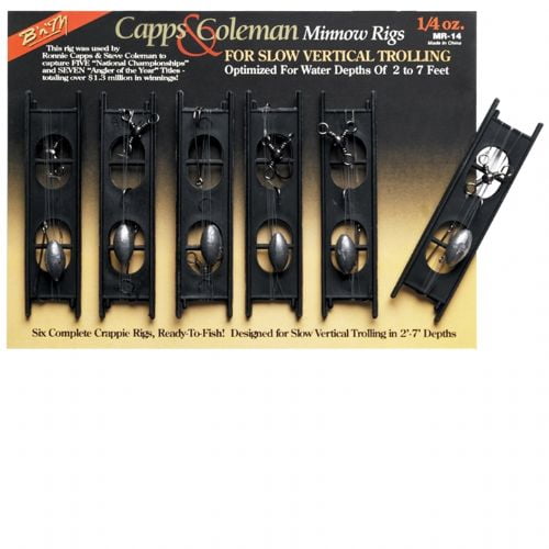 B/&M Caps And Coleman Minnow Rig 3//4Oz 6 Per Pack 12-18/' With E214 Hooks MR34