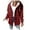 #H-Red, variant on ZHYou Womens Lined Plaid Jackets Drawstring Button Down Hooded Flannel Shirt Warm Coats