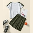 thumbnail image 3 of Baby Boys Outfits Summer Short Sleeve Cartoon Print T Shirt Tops Drawstring Pocketed Shorts Kids Clothes AG 6 Years-7 Years, 3 of 5