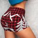 thumbnail image 4 of Balery Christmas Buffalo Plaid Pantalones cortos de entrenamiento estampados para mujer, sin costuras, ajustados, para gimnasio, yoga, correr, deportes, ejercicio activo, fitness.-X-Large, 4 of 8