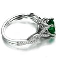 thumbnail image 3 of Infinity Design 2 Carat Green Emerald 8x6mm Oval Cut And Moissanite Diamond Curved Engagement Ring in 10k White Gold, 3 of 4