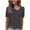Black, variant on DeHolifer Women Summer T-Shirts Casual Printed Slanted Collar Short Sleeve Tee Tops Light Blue S