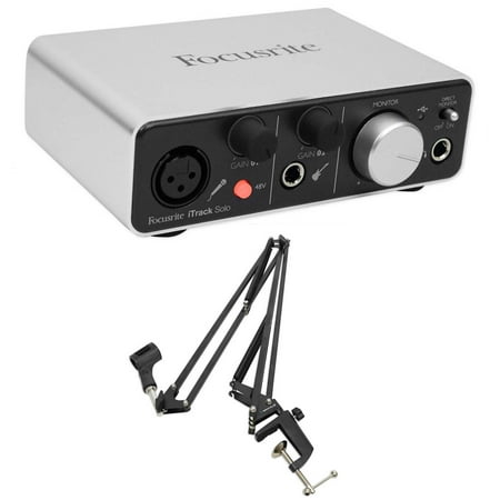 Focusrite ITRACK SOLO LIGHTNING USB iPad/Mac Audio Recording Interface+Boom Arm