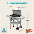 thumbnail image 2 of Loco Cookers 26-Inch 2-Burner SmartTemp Griddle Flat Top Propane Gas Grill, 2 of 12