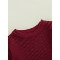 thumbnail image 6 of Canrulo Newborn Infant Baby Girl Boy Sweater Knit Oversized Pullover Sweatshirt Romper Warm Fall Winter Clothes Red 12-24 Months, 6 of 7