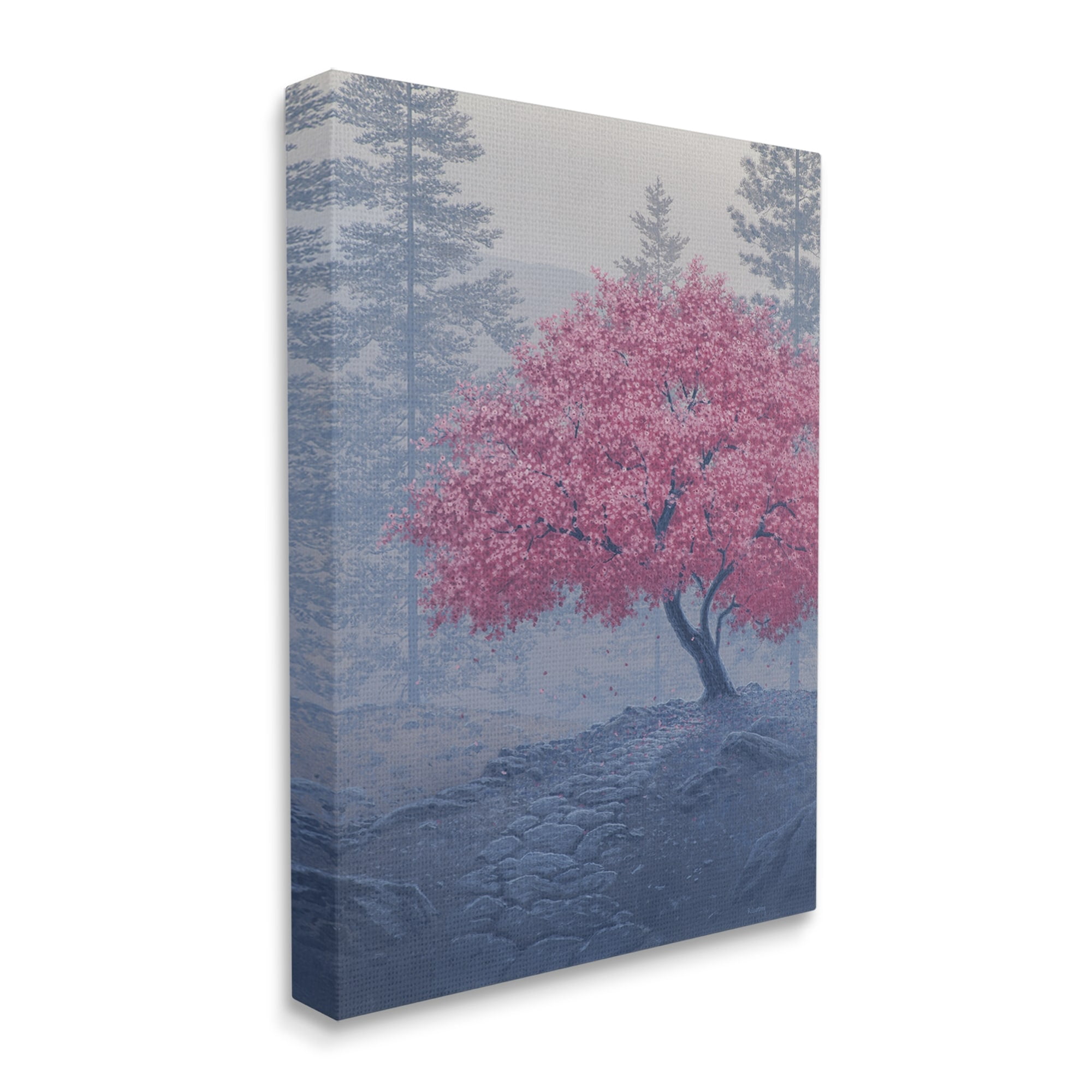 Stupell Spring Cherry Blossom Foggy Path Landscape Photography Gallery Wrapped Canvas Print Wall Art