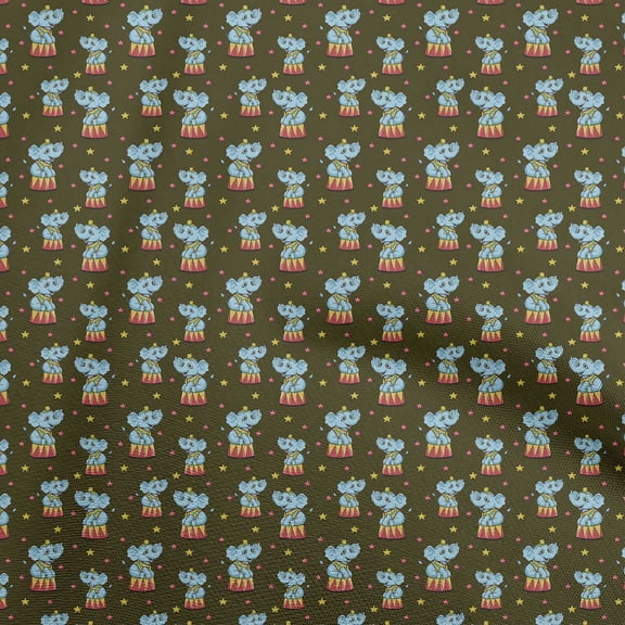 oneOone Polyester Spandex Brown Fabric Circus Sewing Fabric By The Yard Printed Diy Clothing Sewing Supplies 56 Inch Wide-aB