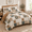 Brown-Queen, variant on Mineral Blue Queen Boho Plaid Patchwork Microfiber Quilt Set