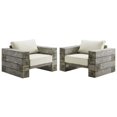 thumbnail image 2 of Modway Manteo Chaise Longue d'Extérieur pour Patio avec Accoudoirs, Gris Pâle/beige (Ensemble de 2), 2 of 7