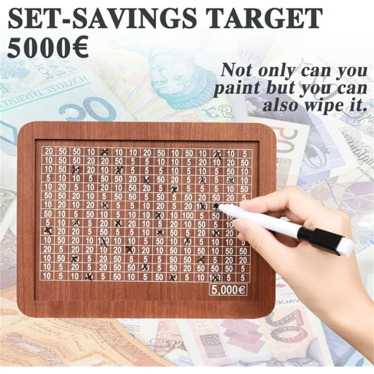HeaCare Cash Saver Box, Cash Savings Box, Wooden Money Box