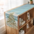 thumbnail image 6 of Coastal Beach Table Runner, Summer Ocean Wave Starfish Coral Trees Washable Cotton Linen Table Runners 48 Inches Long, Dresser Scarf Runner for Nightstand/Coffee/End Tables 13''x48'', 6 of 9