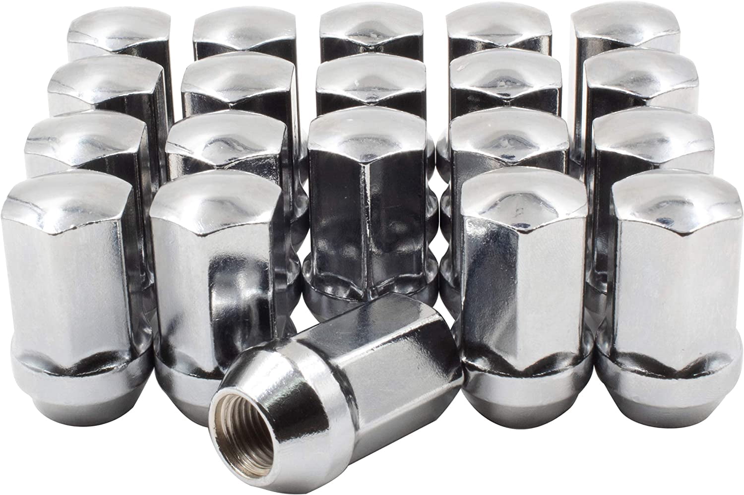 20 Pcs 9/16" Thread | 0603-6433AA |611-204 | 1.66" Long OEM Style Lug Nuts Chrome 7/8" Hex, Silver, Fits 2009-10 Dodge Dakota 2003-09 Durango 2002-11 Ram 1500