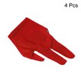 thumbnail image 3 of 3 Fingers Left/Right Hand Pool Gloves Snooker Billiard Pool Cue Glove, Red 4 Pack, 3 of 5