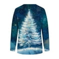 thumbnail image 5 of HOMBOM Womens Tops Long Sleeve Casual Christmas Xmas Vintage Snowman Blue Blouse for Female, 5 of 5