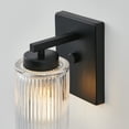 thumbnail image 4 of KAWOTI 1-Light Bathroom Vanity Light Matte Black Finish Wall Sconce with Flutted Glass, 4 of 9