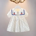 thumbnail image 2 of Fsqjgq Baby Girl Clothes Toddler Girl Easter Outfit Casaul Flower Girls Dresses Navy Summer Dress Little Girl Baby Fashion Bucolic Style Cherry Print Short Sleeved Lapel A Line Dress 80, 2 of 9