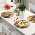 thumbnail image 6 of Ryvnso Giraffes on Grassland Round Plate Mats Dining Table Placemat Set of 4 for Holiday Decoration, 6 of 7