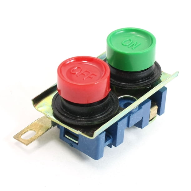 Interruptor de botón de acción de enclavamiento verde ON rojo OFF de 10A 110-220V para polipasto
